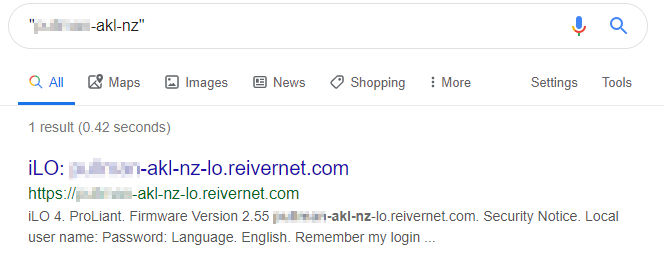 Google Server Name Search